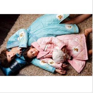 free shipping Family fashion robe bathrobes thickening sleepwear coral fleece lounge