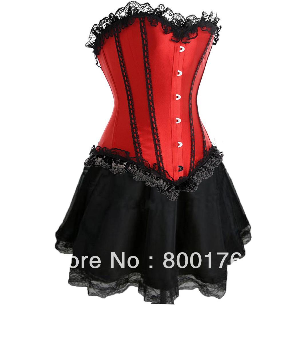 free shipping Fancy Corset Dress Moulin Rouge Burlesque TUTU Costume Ladies Lingerie 1296 S-2XL