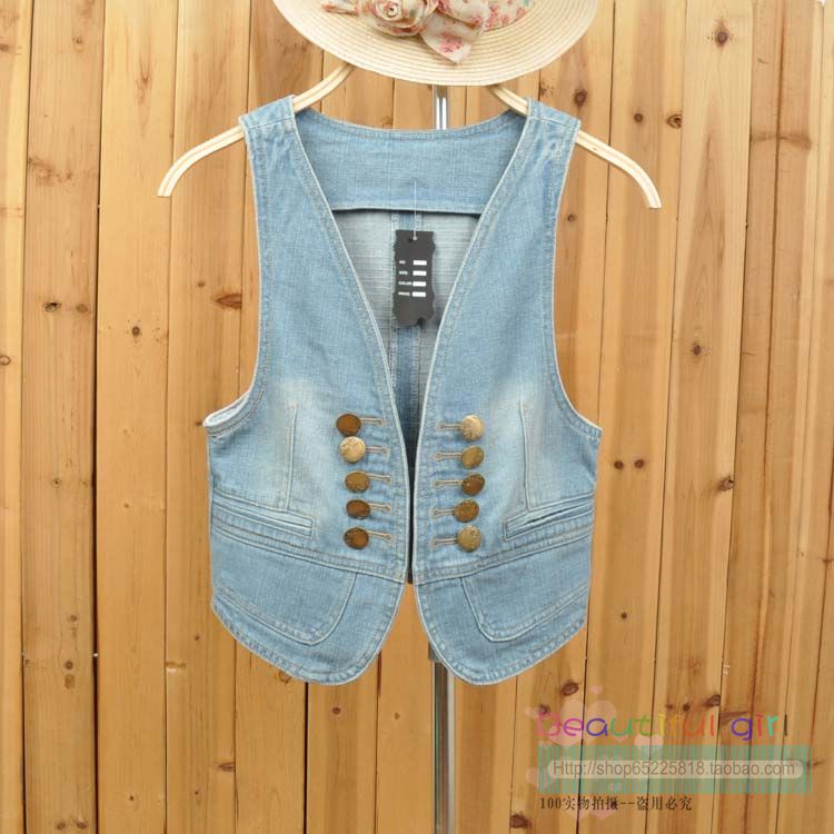 Free Shipping Fashion 2 - women's vest - pattern fashion all-match denim vest