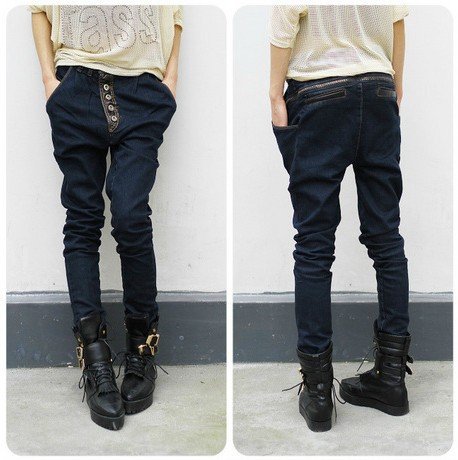 Free Shipping Fashion 2012 Harem pants collapse pants jeans sagging pants slacks Large Size