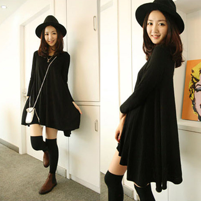 Free shipping! Fashion 2013 autumn and winter one-piece dress long design t-shirt modal all-match loose basic shirt