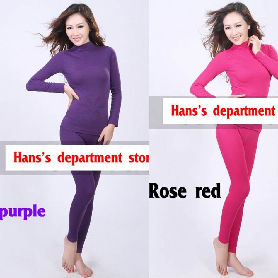 Free Shipping Fashion 2013 Cotton+Spandex Women's Thermal Underwear Seamless Body Shaped Sexy Costumes Long Johns for Women