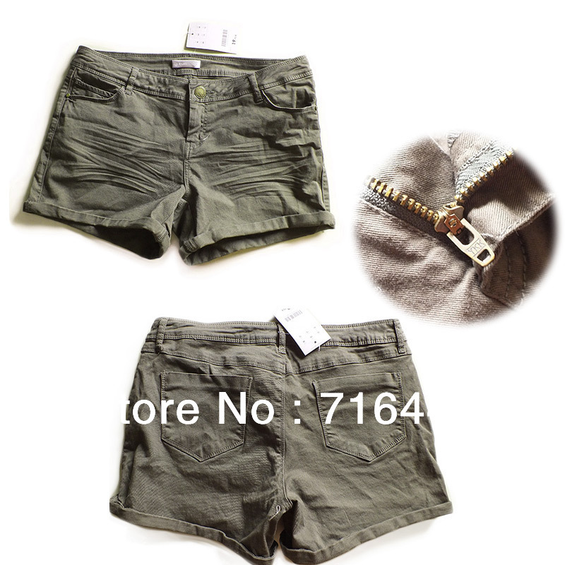 Free shipping Fashion 2013 Women Summer Denim Short Pants Green Beach shorts 38#-42#