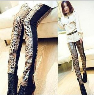 Free shipping Fashion 8005 2012 tiger faux leather thick legging