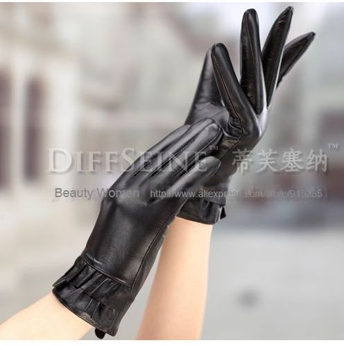 Free Shipping! Fashion Autumn and Winter Women's Thermal Sheepskin Genuine Leather Warm Short Gloves G0017A,Wholesale!