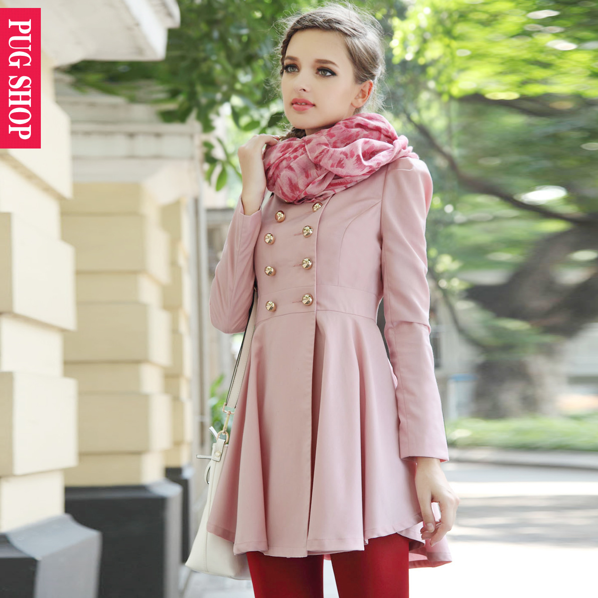 Free shipping fashion autumn brief formal cool double breasted medium-long trench outerwear