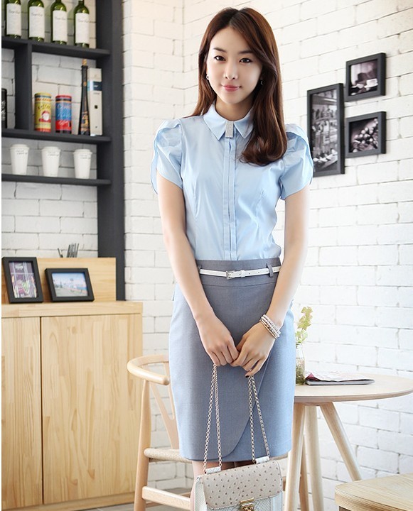 free shipping Fashion bag short skirt women's short-sleeve shirt set 2012 autumn and winter