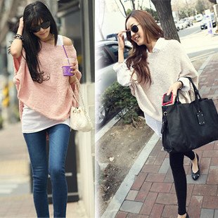 [Free shipping] fashion bat sleeve/o-neck women's sweaters,cape coat,2 colors Wholesale/Retail