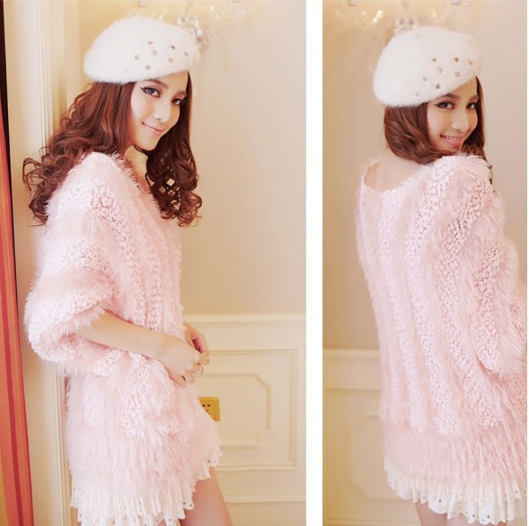 Free shipping! Fashion Beautiful  Bat sleeve slim waist  sweater dress Wholesale Price Free size