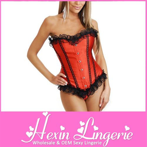 Free Shipping Fashion Best Design Classic Satin Corset LB4016R Size S M L XL 3XL 4XL 5XL 6XL