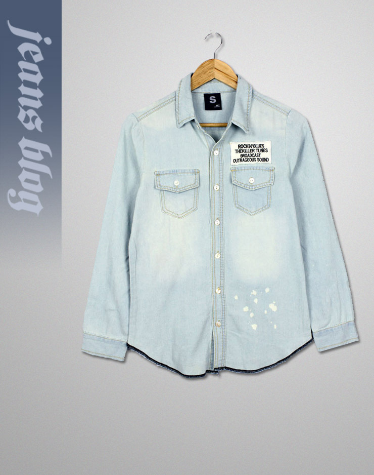 Free Shipping  Fashion Brand Blue Jean Shirt Classical Fashion Jean Clothes Korean Style 9276