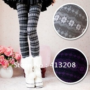 Free Shipping fashion Brands warm winter leggings Velvet thick print women's jeans stockings socks tights pantyhose wholesale