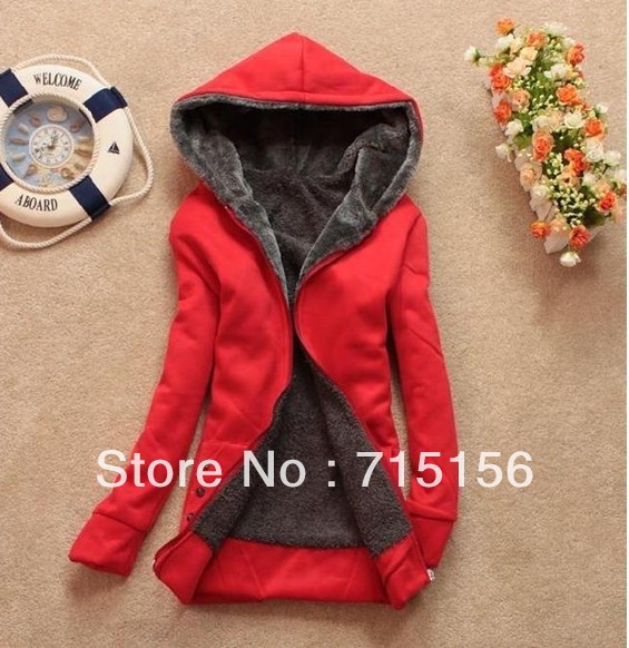 Free Shipping Fashion Casual Thicken Women's Hoodie Coat Outerwear Jacket Wholesale