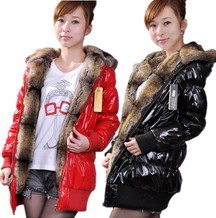 Free shipping fashion design lady long design cotton-padded jacket outerwear lady warm hooded wadded winter jacket