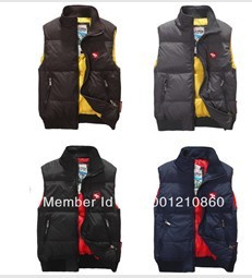 Free shipping fashion down waistcoat Men women unisex winter down vest outdoor casual down vests outerwear