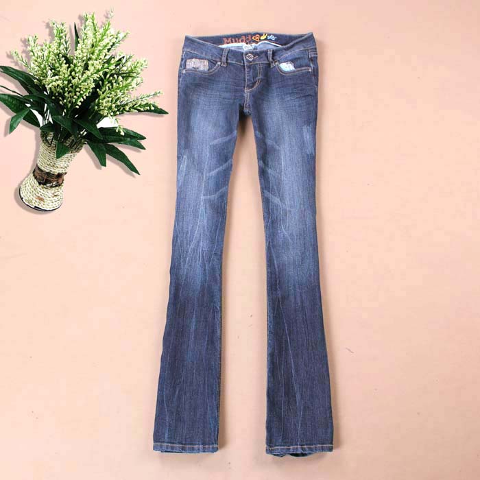 Free Shipping Fashion elastic bell-bottom jeans female vintage retro finishing plus size horn trousers