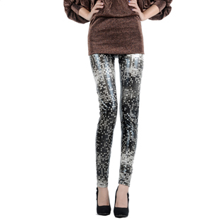 free shipping Fashion faux leather pants vintage legging dot pattern women's light legging