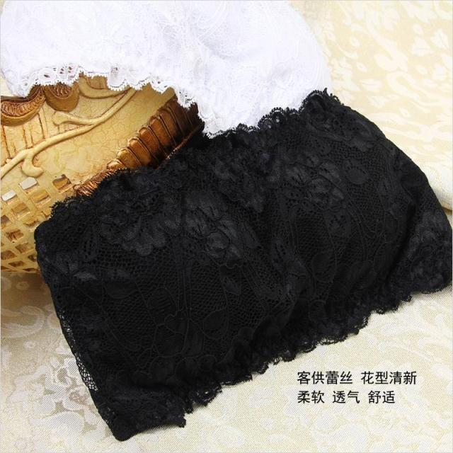 Free shipping fashion full lace bra tube top have pad sexy tube top