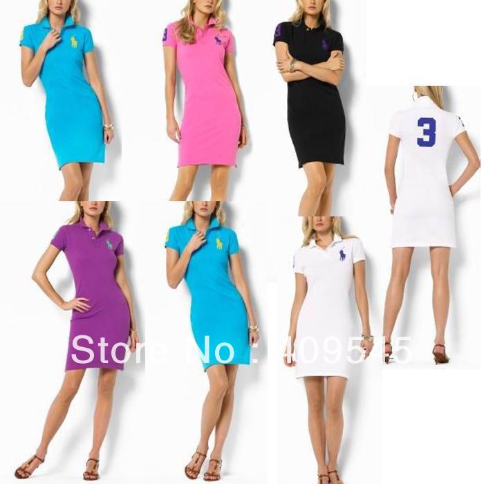 Free shipping/Fashion/ Hot saling /100% cotton/Women's Casual dress/polos dresses