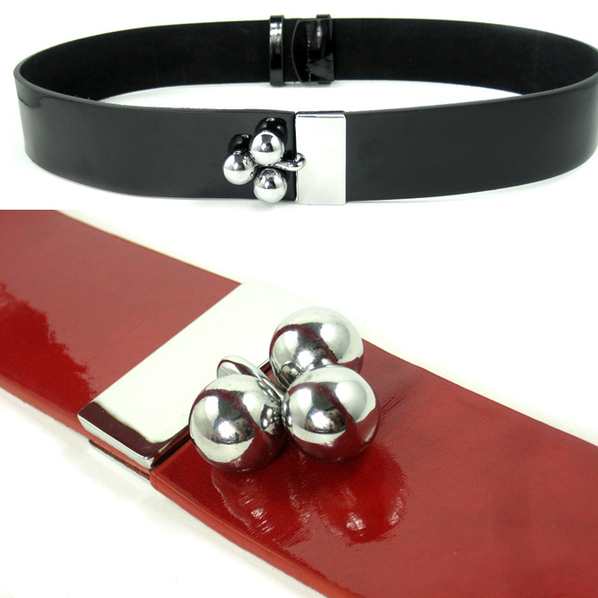 Free Shipping Fashion japanned leather women's belt female all-match cronyism black red decoration strap wide belt