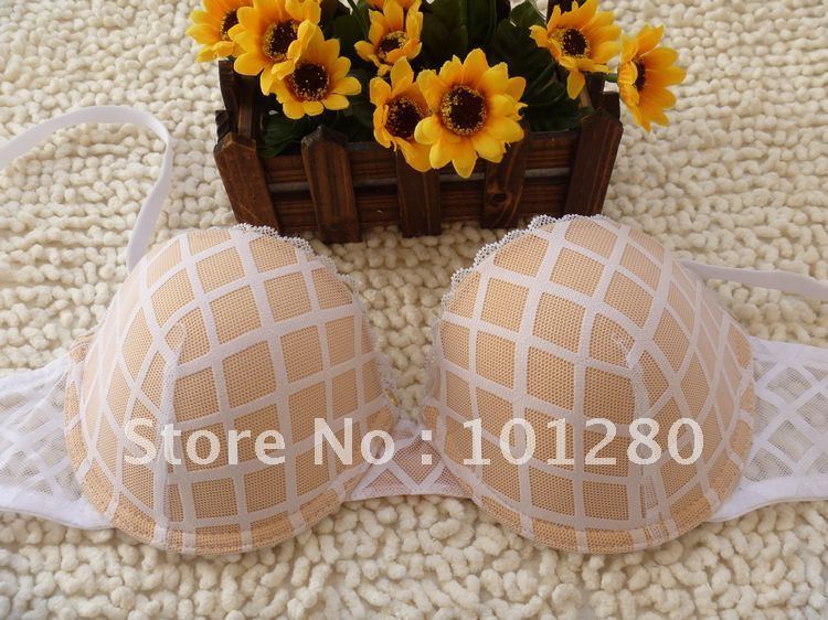 FREE SHIPPING Fashion lace classic plaid thin bra women's underwear 75b