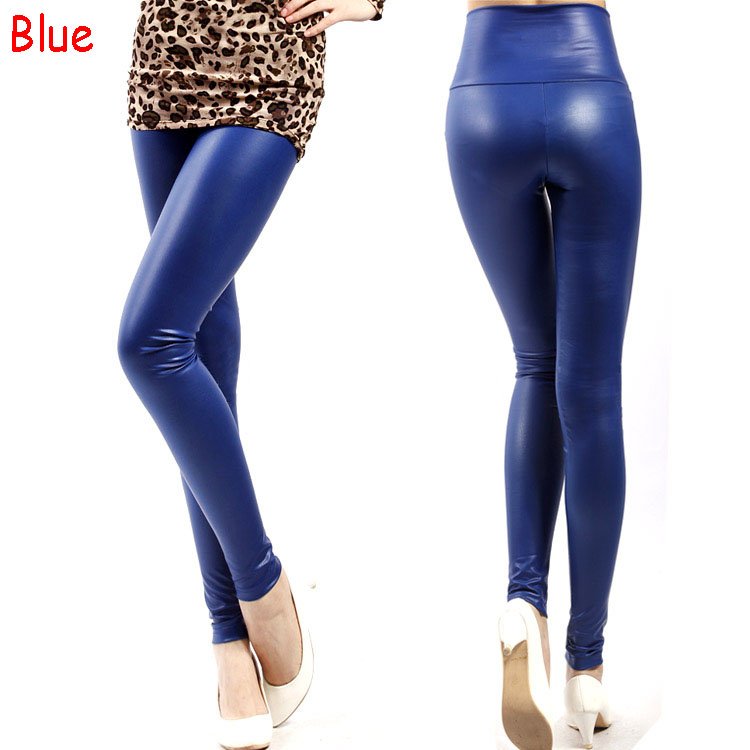 Free Shipping Fashion Ladies' High Waisted Leather Leggings Hot Women's Tights Brand Plus Size Legging