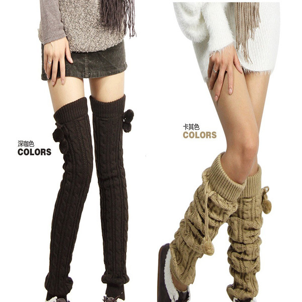 Free Shipping Fashion Leg Warmers Women's woolen yarn Sock Leg Warmer