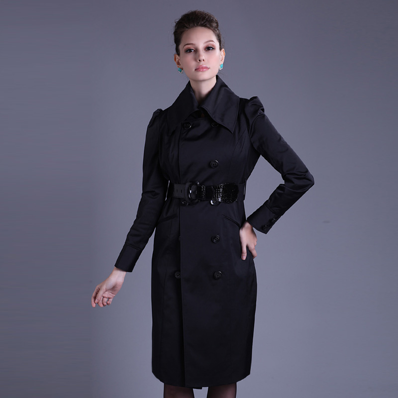 Free shipping Fashion long design women's trench female overcoat outerwear 2012 slim women's