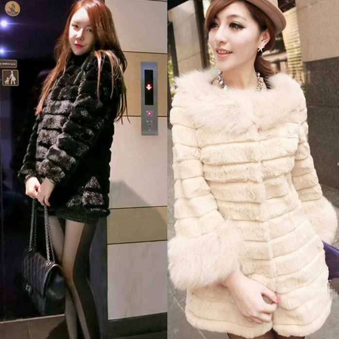 free shipping Fashion luxurious fur medium-long autumn and winter fur pull style overcoat 8093