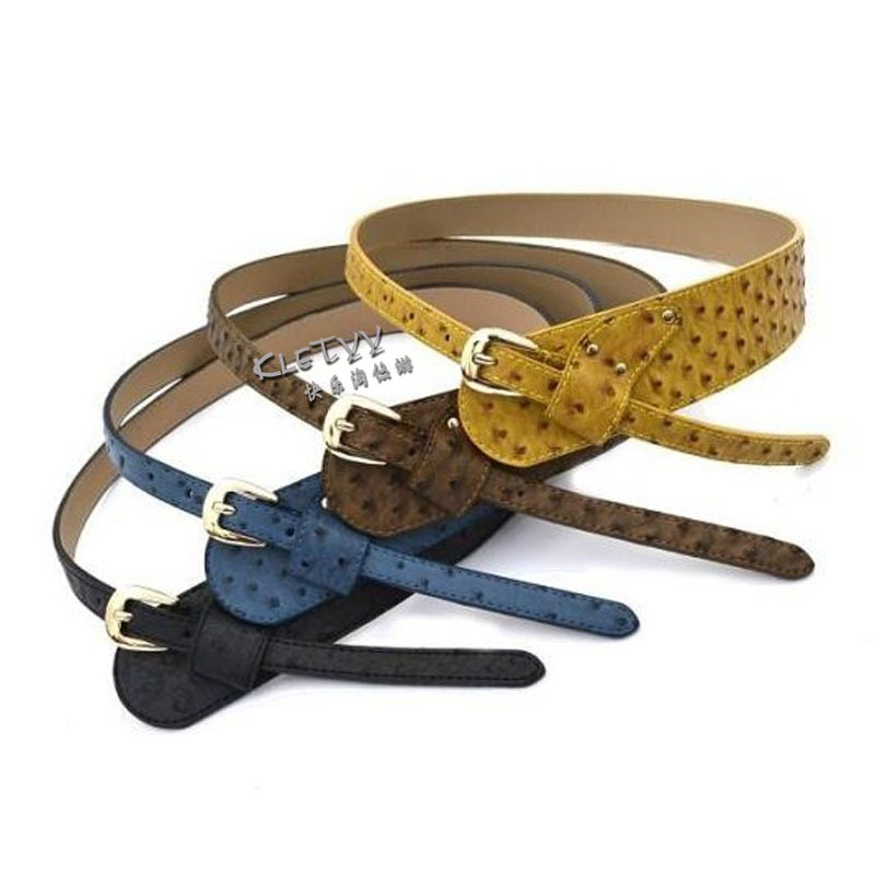 Free Shipping Fashion peacock women's belt genuine leather strap decoration all-match belt ostrich grain belt