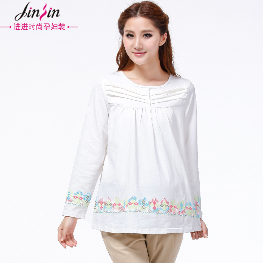 Free shipping fashion plus size Maternity spring casual all-match basic shirt maternity top