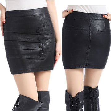 Free shipping fashion pu leather short casual skirts dresses slim hip for women woman knee length 2013 new spring