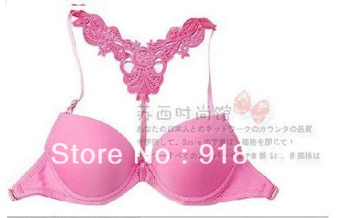 Free Shipping!!fashion sexy corset Bra front buckle beauty back inspired bra smooth surface push up bra set bikini wholesale