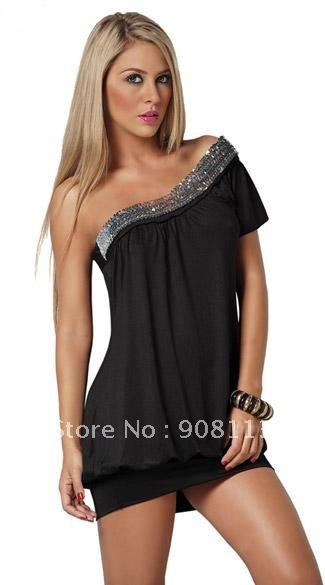 Free shipping!! Fashion sexy Mini Club wears black sexy clothes dresses costumes/Open String Back Tank Style short dresses