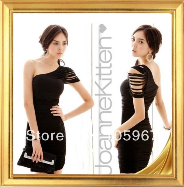 Free shipping ,Fashion sexy women's 2013 oblique sexy formal dress miniskirt tight one-piece dress