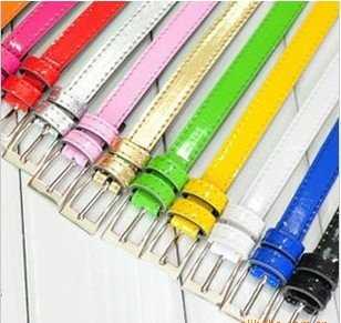 Free shipping !! Fashion Simple Candy color PU Leather Women Lady Strap Belt,thin waists belt .20pcs/lot mixed colors