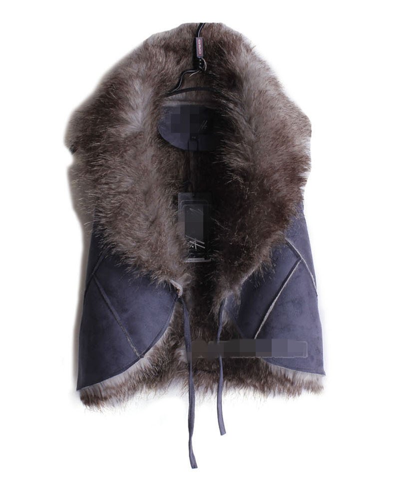 Free shipping Fashion sleeveless coat one turn of fur sleeveless fur vest