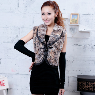 Free shipping! Fashion spring and autumn female short design rex rabbit hair women's vest cape vest