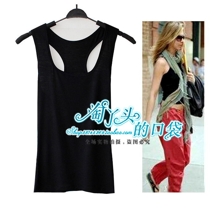 free shipping Fashion super soft modal basic shirt women's tank basic vest basic spaghetti strap