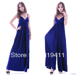 Free shipping fashion v-neck spaghetti strap beach formal full women's dress pants culottes WTP0044