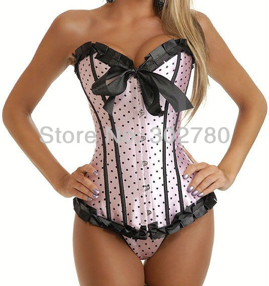 Free shipping!fashion wholesale corset +G-string size S-2XL white/black/red/blue/pink/purple C5205