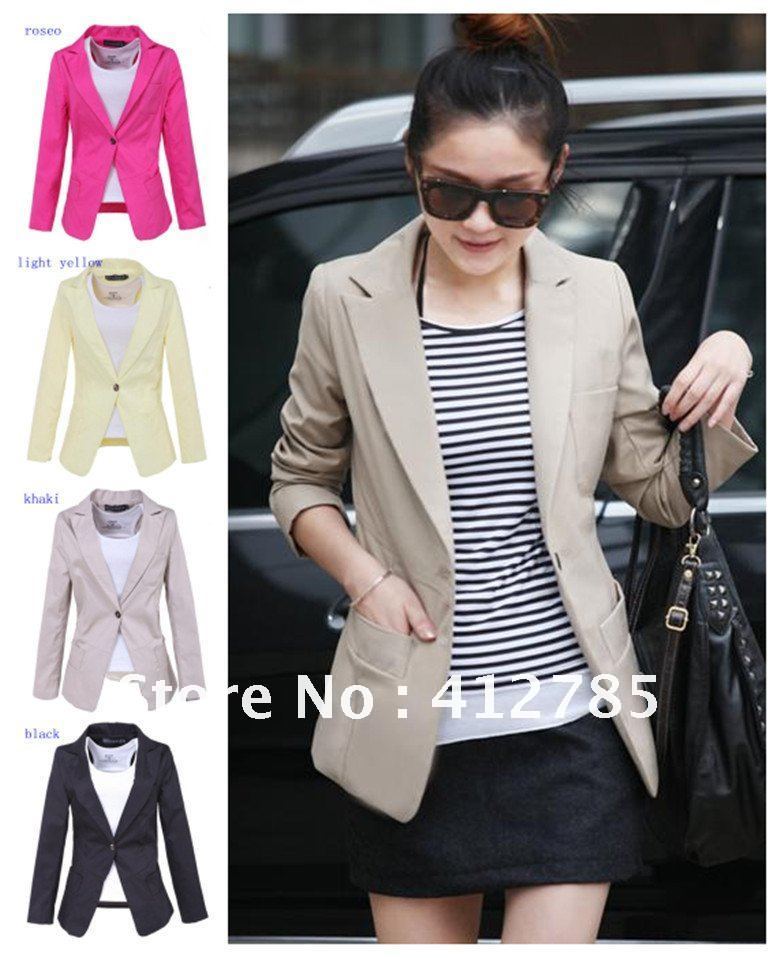 Free Shipping Fashion Woman Candy Color Casual Suits All-match Blazer Jackets for Women,4 colors S-XXL,G5141