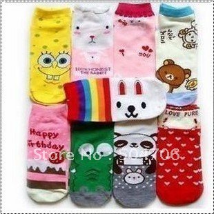 Free Shipping Fashion Women's Cartoon Socks lovers Socks