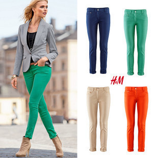 Free shipping fashion women's pencil pants candy color skinny pants ol elastic pants casual pants wholesale 9083