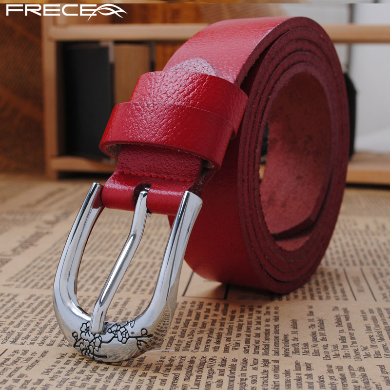 Free shipping Fashion women's Pin embossed buckle belt strap genuine leather  casual ladies belt fit to waist less than 97cm