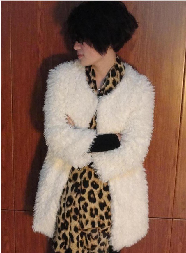 free shipping  Fashion Women's Trendy Warm Wool  Fur coat Jacket  ovecoat 1079 High quality