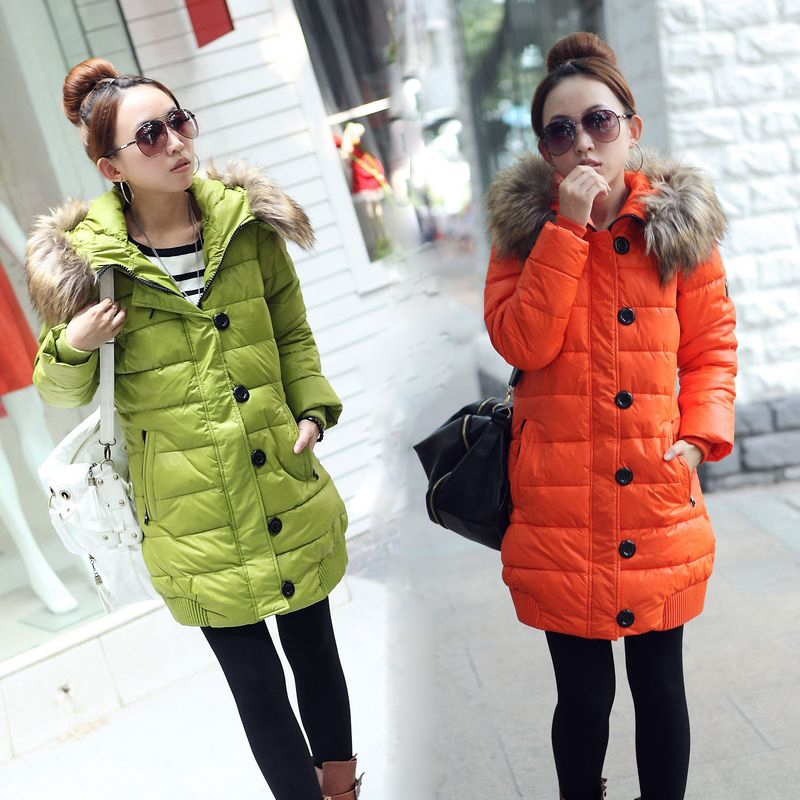 free shipping fashion women's wadded jacket cotton-padded jacket female medium-long thickening slim cotton-padded jacket