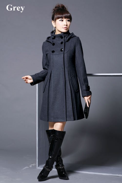 Free shipping fashion women wool blends coats winter clothes outerwear ladies trench coat outdoor overcoat double breasted coats