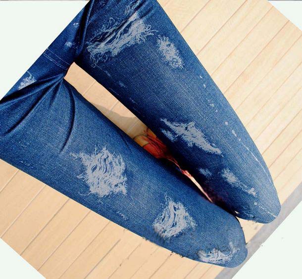 Free shipping Faux Denim Jeans Looks stockings Legging Pencil Pant Slim Elastic Stretchy Hot!