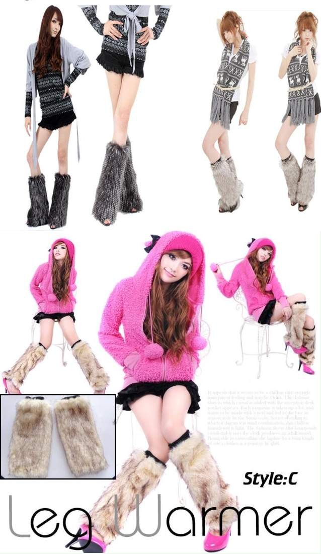 Free shipping, Faux Fur Leg Cover,Warmer Muffs Boots Legging socks,Wholesale 2pairs/lot